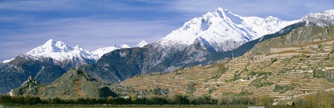 Framed Mountains, Canton Of Valais, Switzerland Print
