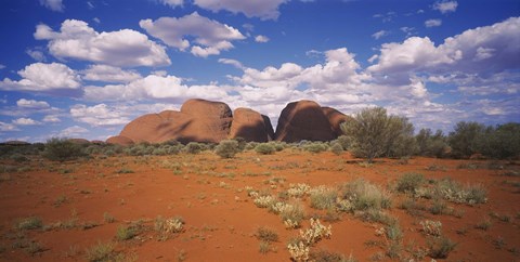 Framed Rock formations on a landscape, Olgas, Northern Territory, Australia Print