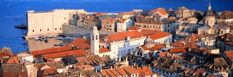 Framed Aerial View, Old Town, Dubrovnik, Croatia Print