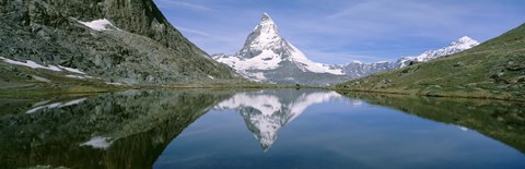 Framed Lake, Mountains, Matterhorn, Zermatt, Switzerland Print