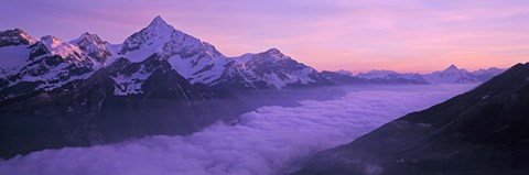 Framed Switzerland, Swiss Alps, Aerial view of clouds over mountains Print