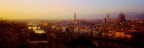 Framed High angle view of Florence, Italy Print