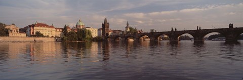 Framed Charles Bridge Vltava River Prague Czech Republic Print