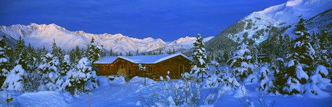 Framed Cabin Mount Alyeska, Alaska, USA Print