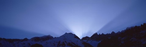 Framed Sun Rays, Canton Glarus, Switzerland Print