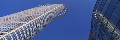 Framed Low Angle View Of Bank Buildings, Frankfurt, Germany Print
