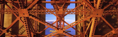 Framed Golden Gate Bridge Framework (close-up) Print