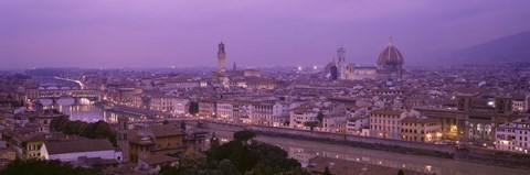 Framed Twilight, Florence, Italy Print