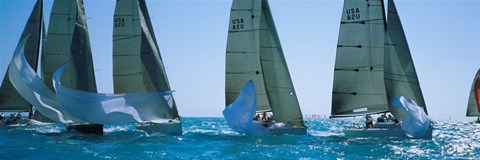 Framed Sailboats, Key West, Florida Print