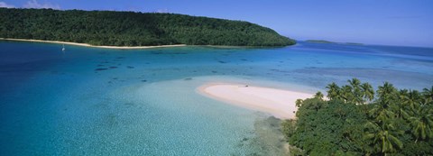 Framed Aerial view of the beach, Tonga Print