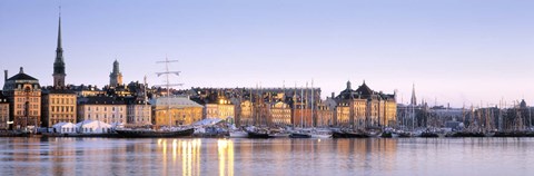 Framed Buildings on the waterfront, Old Town, Stockholm, Sweden Print