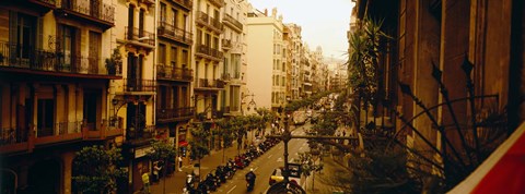 Framed Buildings in a row, Catalonia, Barcelona, Spain Print