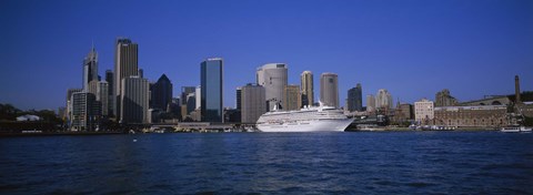 Framed Skyscrapers On The Waterfront, Sydney, New South Wales, United Kingdom, Australia Print