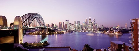 Framed Bridge over an inlet, Sydney Harbor Bridge, Sydney, New South Wales, Australia Print
