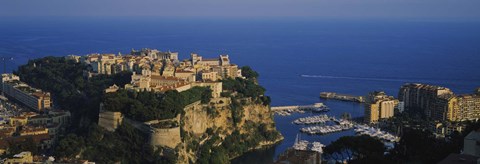 Framed High Angle View Of A City At The Waterfront, Monte Carlo, Monaco Print