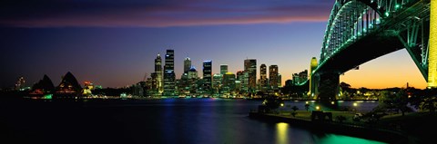 Framed Sydney Australia at dusk Print