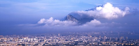 Framed Rock Of Gibraltar, Andalucia, Spain Print