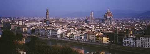 Framed High angle view of a cityscape, Florence, Tuscany, Italy Print