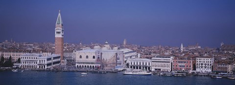 Framed Aerial View Of A City Along A Canal, Venice, Italy Print