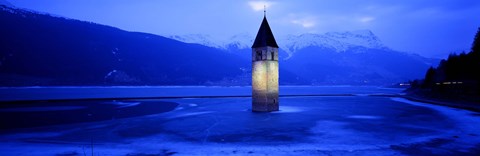 Framed Lago Di Resia Church, Tyrol, Italy Print