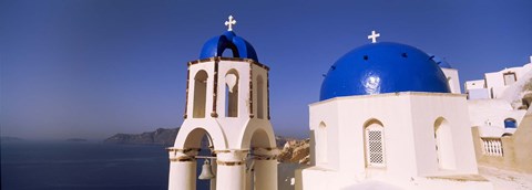 Framed Church with sea in the background, Santorini, Cyclades Islands, Greece Print