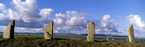 Framed 4 stone pillars in the Ring Of Brodgar, Orkney Islands, Scotland, United Kingdom Print
