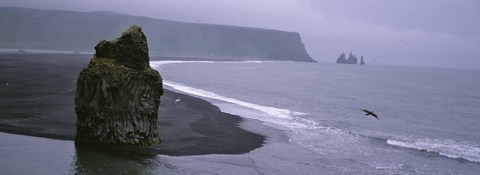 Framed Rock Formation On The Beach, Reynisdrangar, Vik I Myrdal, Iceland Print