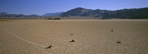 Framed Panoramic View Of An Arid Landscape, Death Valley National Park, Nevada, California, USA Print