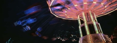 Framed Low angle view of a carousel, Amusement Park, Stuttgart, Germany Print