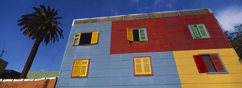 Framed Low Angle View Of A Building, La Boca, Buenos Aires, Argentina Print