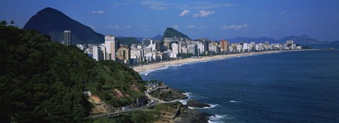 Framed Buildings On The Waterfront, Rio De Janeiro, Brazil Print