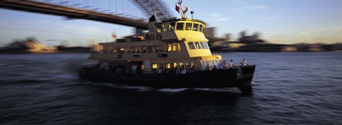Framed Ferry passing under a bridge, Sydney Harbor Bridge, Sydney, Australia Print