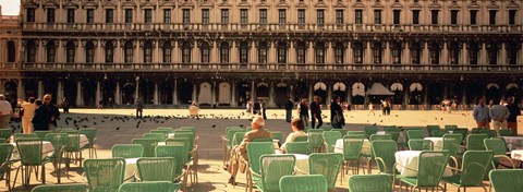 Framed Tourists outside of a building, Venice, Italy Print