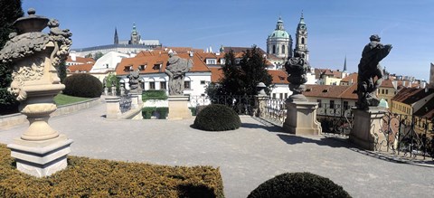 Framed Sculptures in a garden, Vrtbovska Garden, Prague, Czech Republic Print