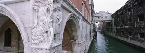 Framed Bridge across a canal, Bridge of Sighs, Venice, Italy Print