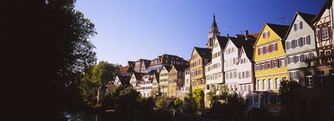 Framed Row Of Houses In A City, Tuebingen, Baden-Wurttemberg, Germany Print