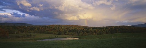 Framed Clouds over a landscape, Eden, Vermont, New England, USA Print