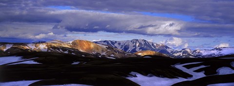 Framed Clouds over snowcapped mountains, Fjallabak, Central Highlands, Iceland Print