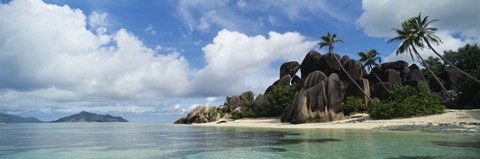 Framed Rock Formations on Anse Source D'argent Beach, La Digue Island, Seychelles Print