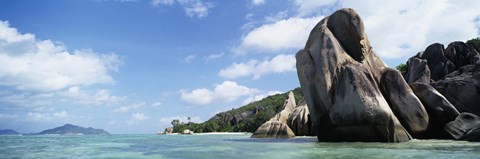 Framed Rocks on Anse Source D'argent Beach, La Digue Island, Seychelles Print