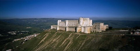 Framed High angle view of a fort, Crac Des Chevaliers Fortress, Crac Des Chevaliers, Syria Print