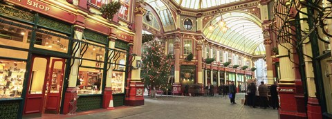 Framed Interiors of a market, Leadenhall Market, London, England Print