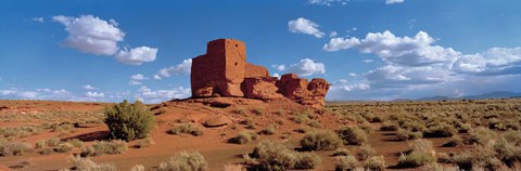 Framed Ruins of a building in a desert, Wukoki Ruins, Wupatki National Monument, Arizona, USA Print