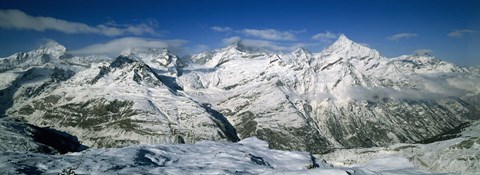 Framed Mountains covered with snow, Matterhorn, Switzerland Print