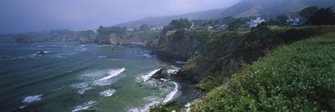 Framed High angle view of a coastline, Elk, California, USA Print