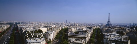 Framed High angle view of a cityscape, Paris, France Print