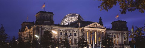 Framed Facade of a building at dusk, The Reichstag, Berlin, Germany Print