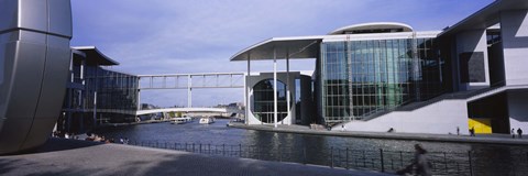 Framed Buildings along a river, Spree River, Berlin, Germany Print