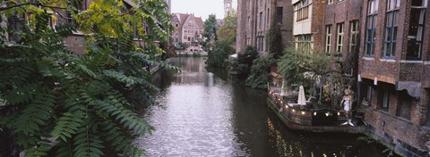 Framed Buildings along a canal, Ghent, Belgium Print