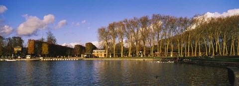 Framed Trees along a lake, Chateau de Versailles, Versailles, Yvelines, France Print